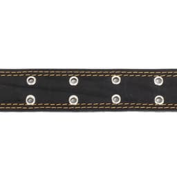 Ошейник комбинированный кожа/брезент, безразмерный, 83×4.5 см, ОШ 20-70 см, чёрный