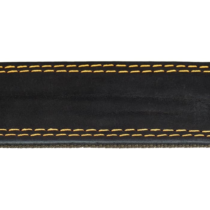 Ошейник комбинированный, 83×4.5 см, ОШ 50-70 см, кожа, брезент, чёрный