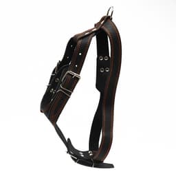 Шлейка «Караульная» на фетре, 3.6 см, ОШ 40-74 см, ОГ 95-110 см, кожа, чёрная