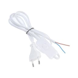 Шнур сетевой с выключателем для бра, 1.5 м, ШВВП 2×0.5 мм2, белый