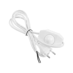 Шнур сетевой с диммером для бра, 100 Вт, 1.5 м, белый