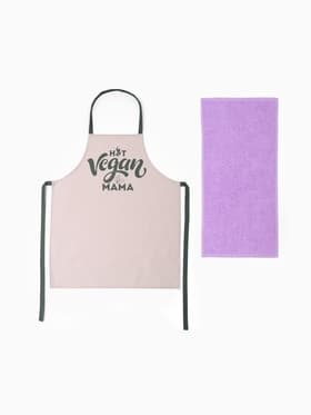 Набор подарочный «Этель» Vegan mama: фартук 70×60 см, полотенце 30×60 см, 100% хлопок
