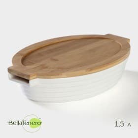 Форма для выпечки BellaTenero, 1.5 л, 32.7×21×6.3 см, жаропрочная керамика, белая