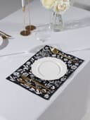 Салфетка на стол «Этель» Flowers black, 30×45 см, 370 г/м², чёрная