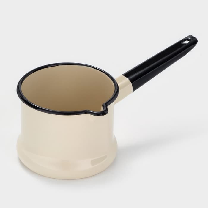 Ковш эмалированный, 1 л, слоновая кость