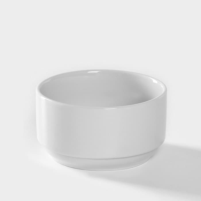 Бульонница Добрушский завод «Бельё», 470 мл, d=12 см, фарфор, белая