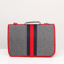 Сумка - переноска для животных, 40×25×26 см, каркасная, складная, красная, серая