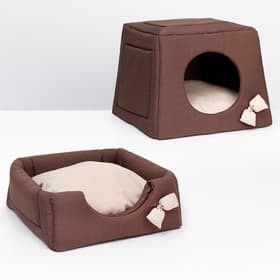 Дом-трансформер «Саманка» 45×45×36 см, бежево-коричневый