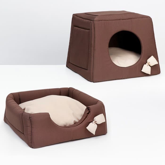 Дом-трансформер «Саманка» 45×45×36 см, бежево-коричневый