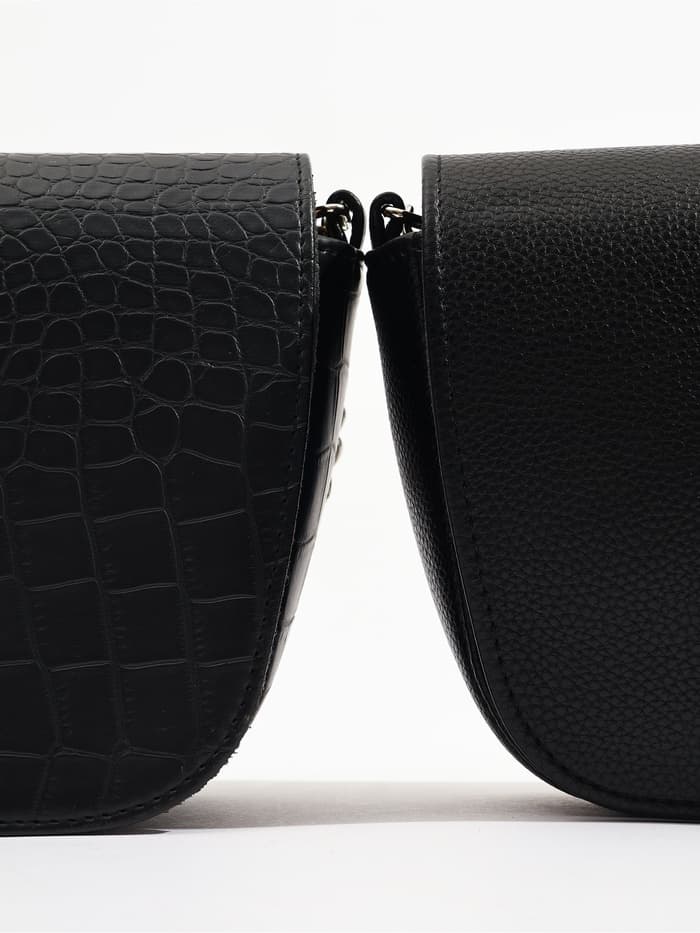 Сумка женская мессенджер TEXTURA на магните, 15×6×13 см, чёрная