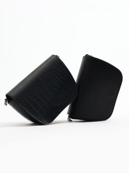 Сумка женская мессенджер TEXTURA на магните, 15×6×13 см, чёрная