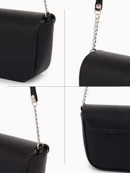 Сумка женская мессенджер TEXTURA на магните, 15×6×13 см, чёрная