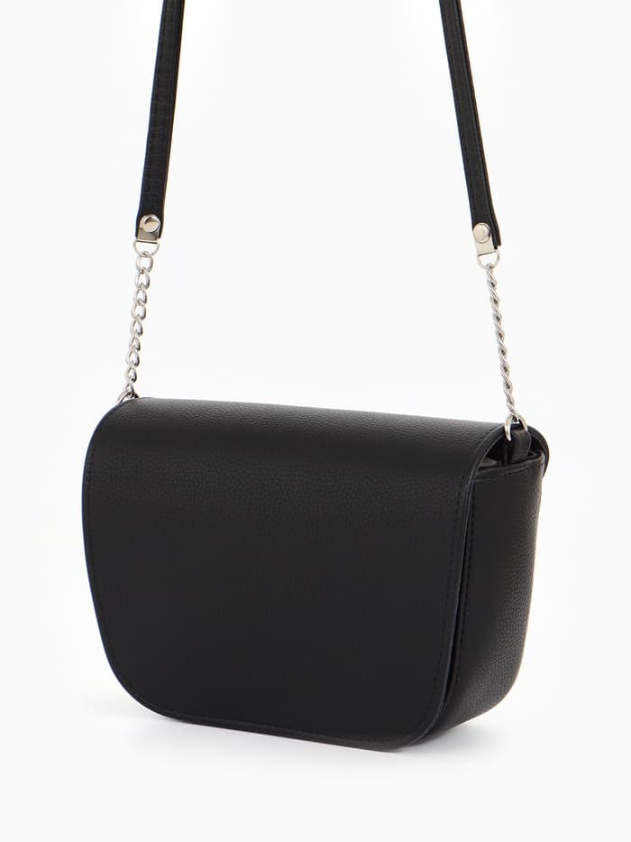 Сумка женская мессенджер TEXTURA на магните, 15×6×13 см, чёрная