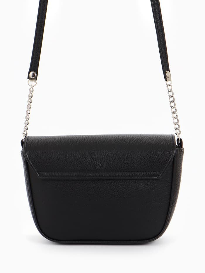 Сумка женская мессенджер TEXTURA на магните, 15×6×13 см, чёрная