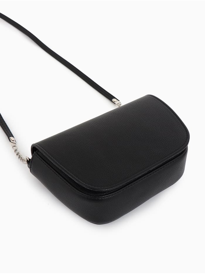 Сумка женская мессенджер TEXTURA на магните, 15×6×13 см, чёрная