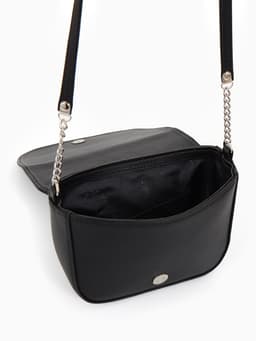 Сумка женская мессенджер TEXTURA на магните, 15×6×13 см, чёрная