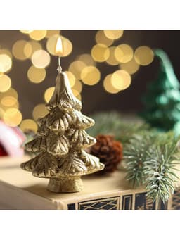 Свеча декоративная «Ёлочка новогодняя», 7 см, золотая