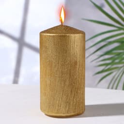 Свеча - цилиндр «Винтаж», 5×10 см, золотая