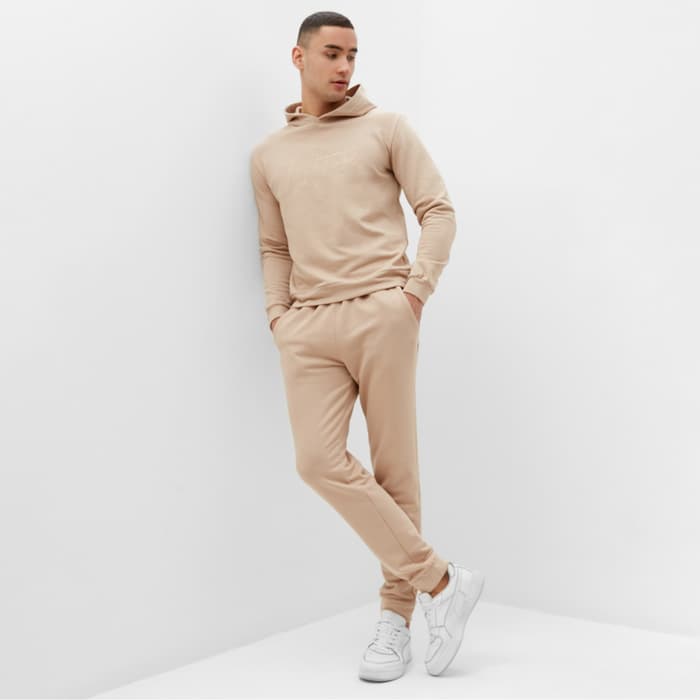 Спортивный костюм мужской (худи, брюки) MINAKU, бежевый, размер 48