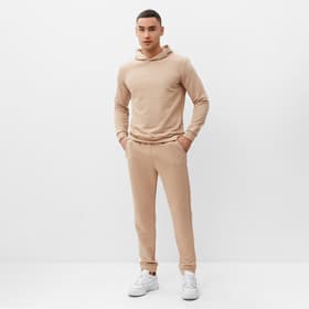 Спортивный костюм мужской (худи, брюки) MINAKU, бежевый, размер 54