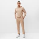 Спортивный костюм мужской (худи, брюки) MINAKU, бежевый, размер 54