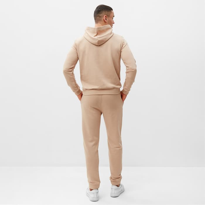 Спортивный костюм мужской (худи, брюки) MINAKU, бежевый, размер 54
