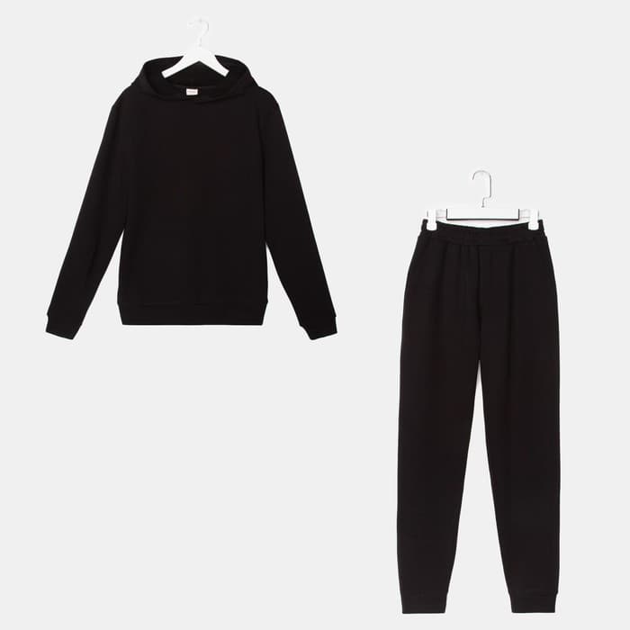 Спортивный костюм мужской (худи, брюки) MINAKU, цвет чёрный, размер 50