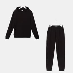 Спортивный костюм мужской (худи, брюки) MINAKU, цвет чёрный, размер 50