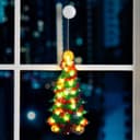 Светодиодная фигура на присоске «Ёлка» 24×45 см, пластик, батарейки АААх3 (не в комплекте), свечение тёплое белое