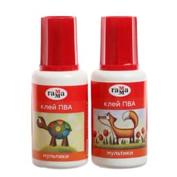 Клей ПВА Гамма «Мультики», 20 г, с кисточкой