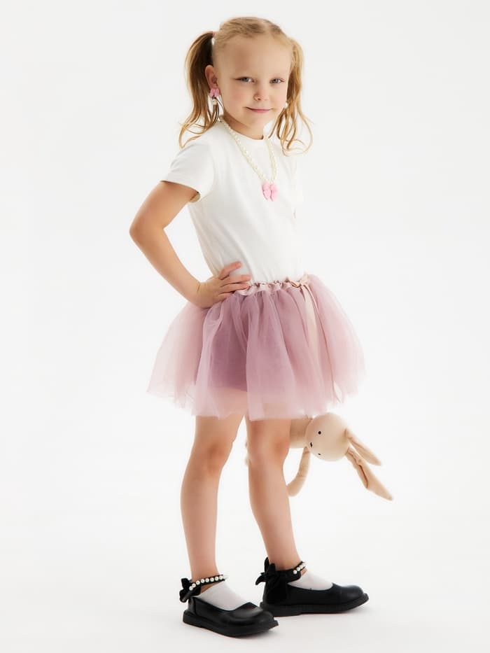 Юбка нарядная для девочки KAFTAN, трёхслойная, пыльно-розовая, 25×22 см
