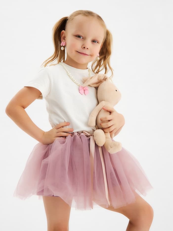 Юбка нарядная для девочки KAFTAN, трёхслойная, пыльно-розовая, 25×22 см