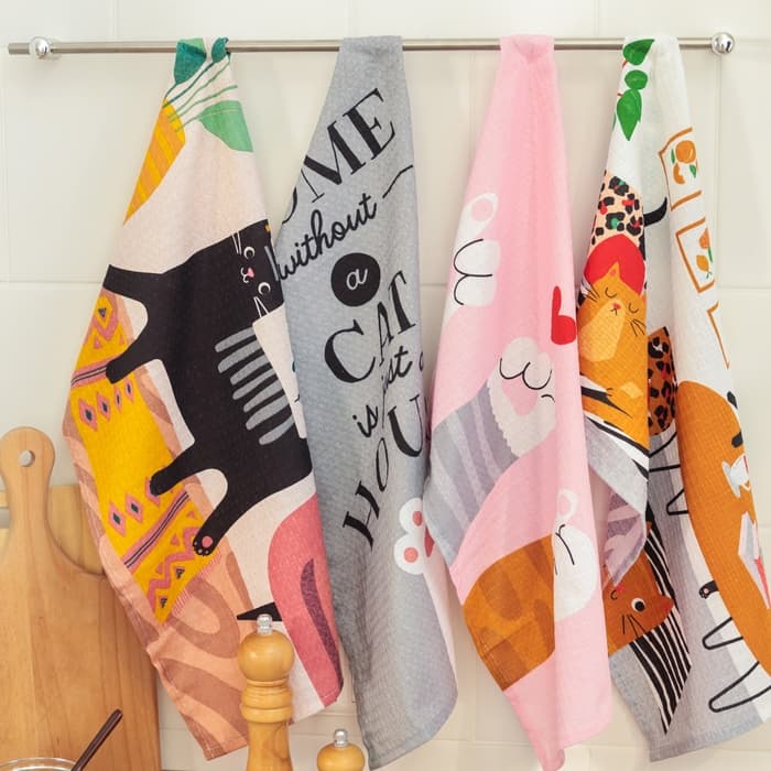 Кухонные полотенца кухонных «Доляна» Cats 35×60 см, 7 шт., хлопок 100%