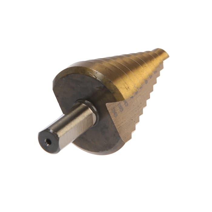 Сверло ступенчатое ТУНДРА, HSS, TiN, трехгранный хвостовик, 9 - 36 мм