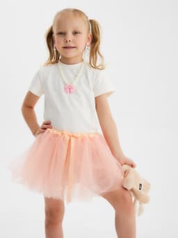 Юбка нарядная для девочки KAFTAN, трёхслойная, персиковая, 25×22 см