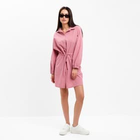 Платье женское короткое с кулиской MIST, розовое, размер 44-46