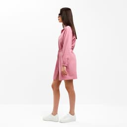 Платье женское короткое с кулиской MIST, розовое, размер 44-46