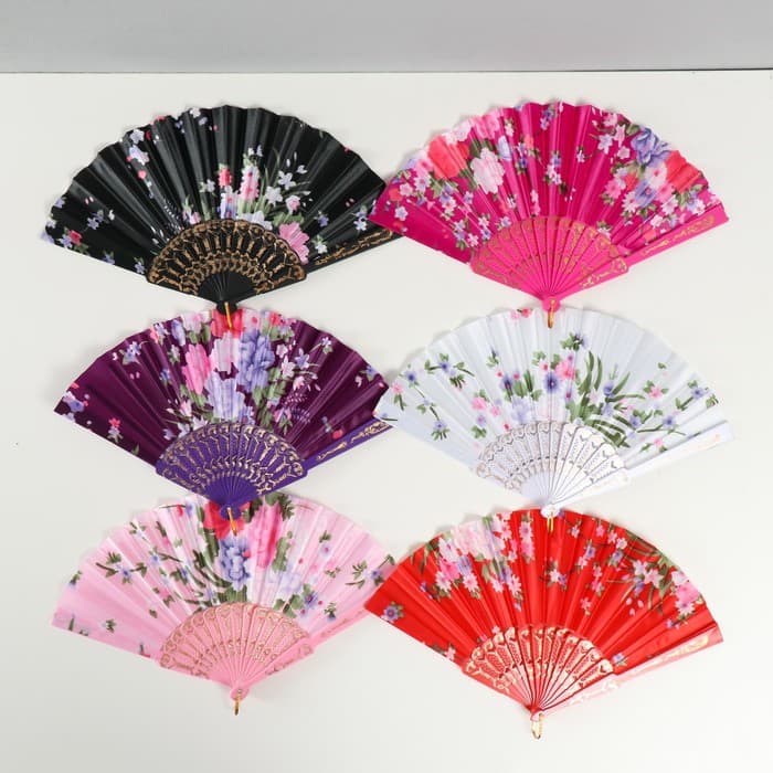 Веер складной «Цветочный», 23 см, МИКС