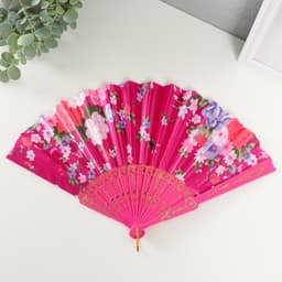 Веер складной «Цветочный», 23 см, МИКС