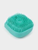 Щётка - мочалка массажная силиконовая с ёмкостью для мыла Доляна, бирюзовая
