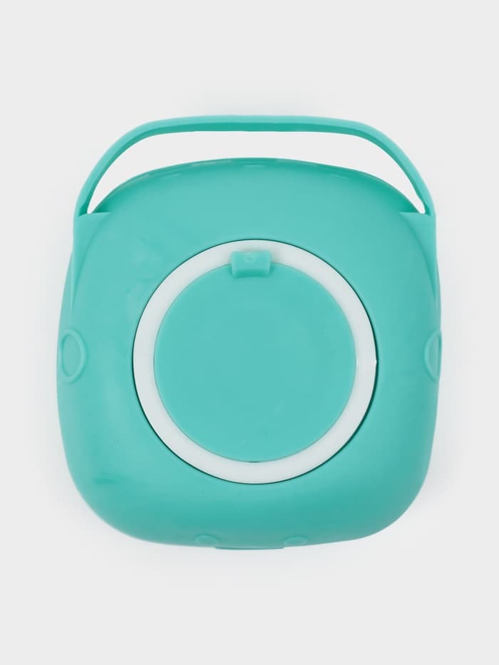 Щётка - мочалка массажная силиконовая с ёмкостью для мыла Доляна, бирюзовая