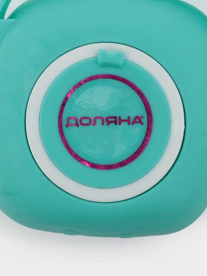 Щётка - мочалка массажная силиконовая с ёмкостью для мыла Доляна, бирюзовая