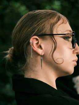 Серьга кафф «Цепочки», цвет серебро