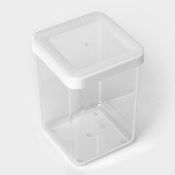 Ёмкость для хранения сыпучих продуктов IDEA «Степ», 1 л, 10×14 см, пластик, крышка белая