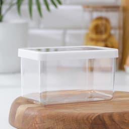 Ёмкость для хранения сыпучих продуктов IDEA «Степ», 1.1 л, 16×10×9.5 см, пластик, крышка белая