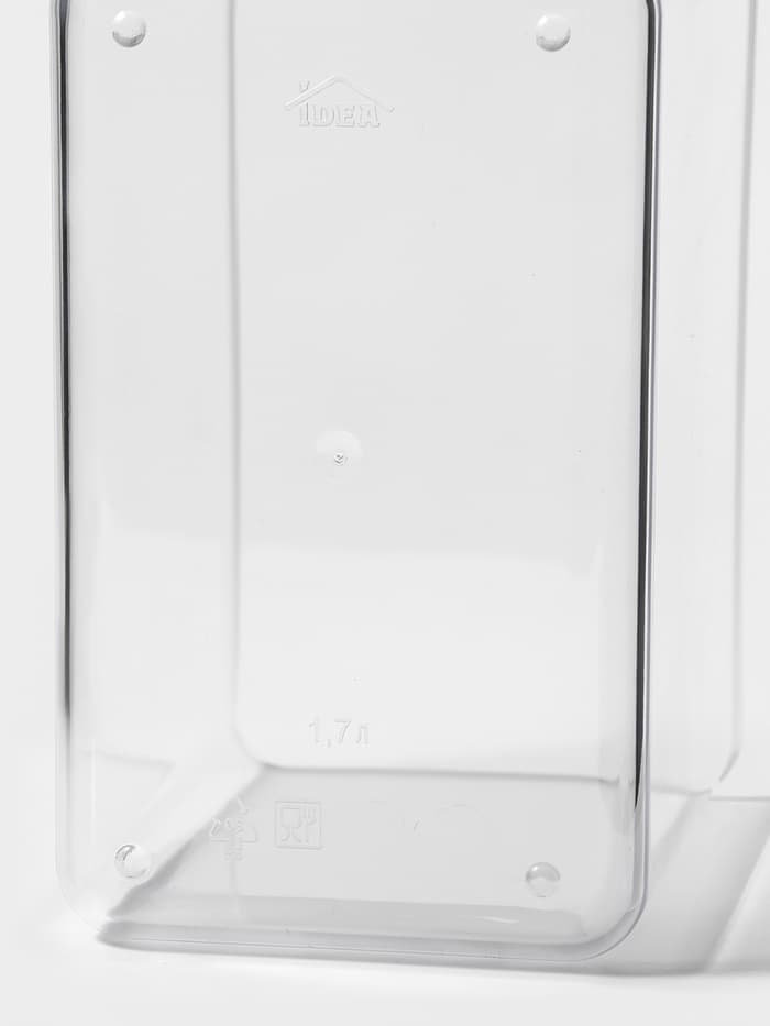 Ёмкость для хранения сыпучих продуктов IDEA «Степ», 1.7 л, 16×10×14 см, пластик, крышка белая