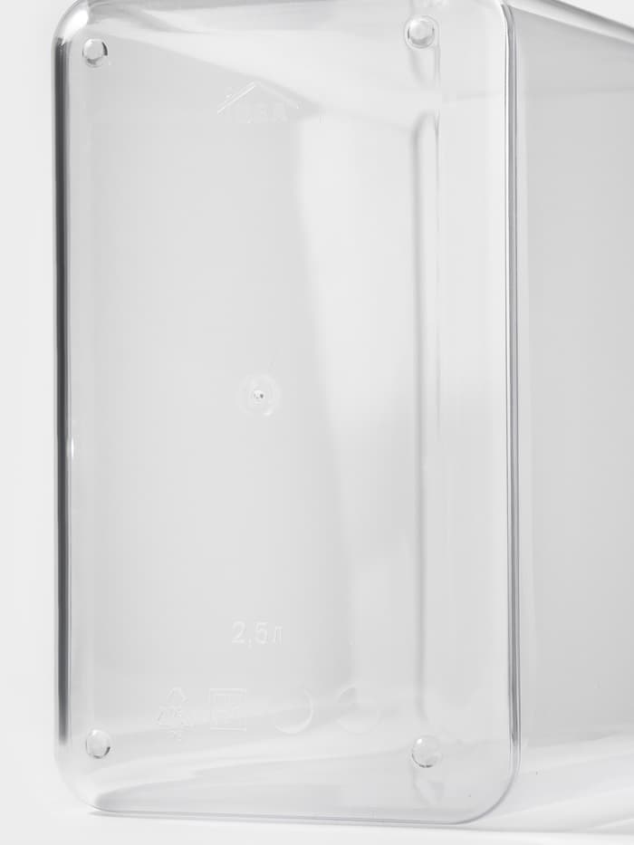 Банка для хранения сыпучих продуктов IDEA «Степ», 2.5 л, 16×10×21 см, пластик, крышка белая