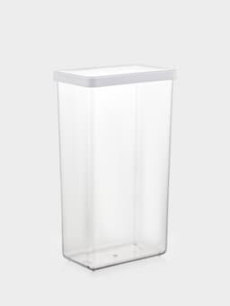 Банка для хранения сыпучих продуктов IDEA «Степ», 3.2 л, 16×10×28 см, пластик, крышка белая