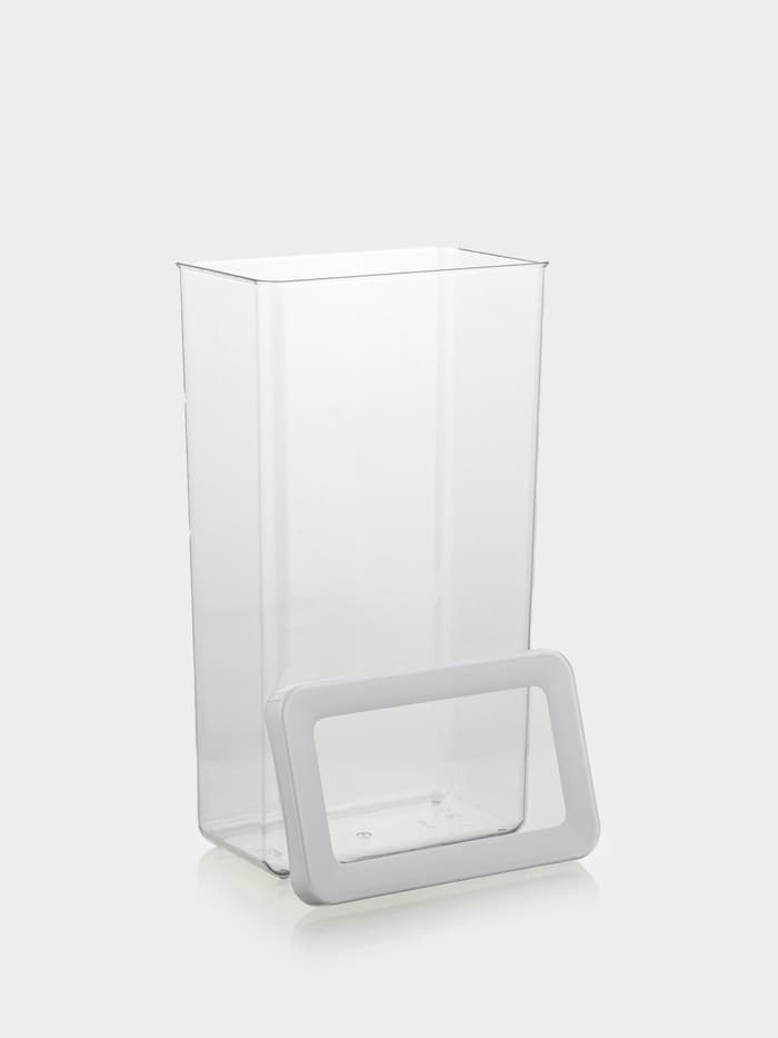 Банка для хранения сыпучих продуктов IDEA «Степ», 3.2 л, 16×10×28 см, пластик, крышка белая