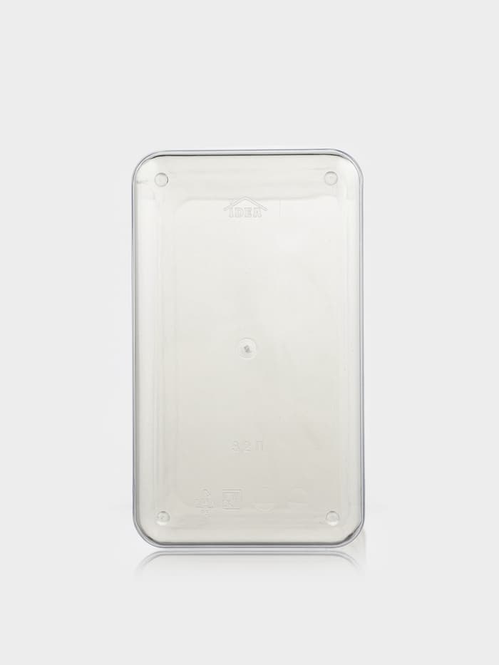 Банка для хранения сыпучих продуктов IDEA «Степ», 3.2 л, 16×10×28 см, пластик, крышка белая